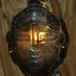 Glasobjekt - Maske auf Holz Glasobjekt - Josef Haimerl